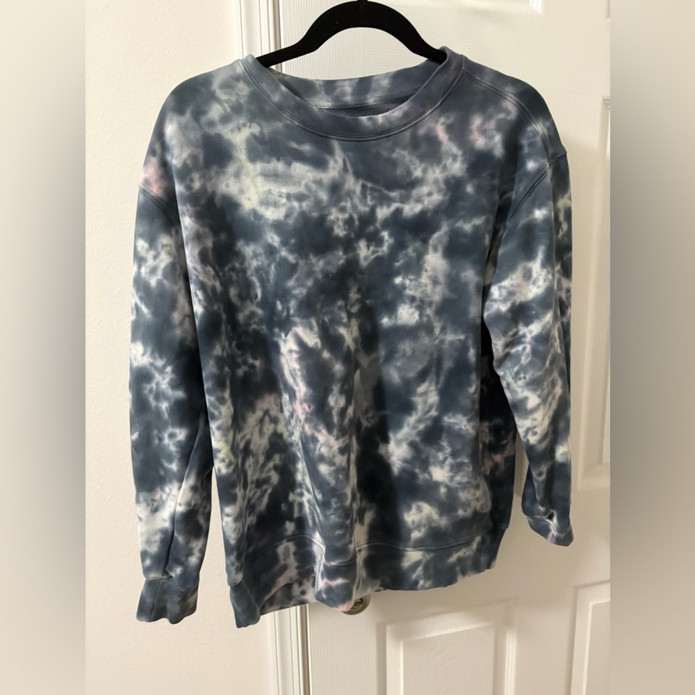 Lucky Brand Women’s Sweatshirt Tie-dye Pink Blue White 100 cotton size small